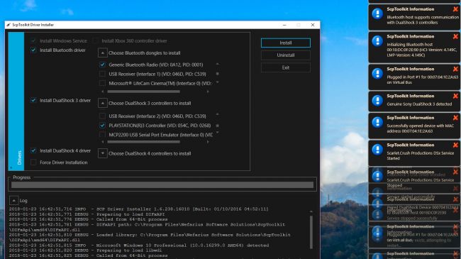 scp toolkit wireless controller