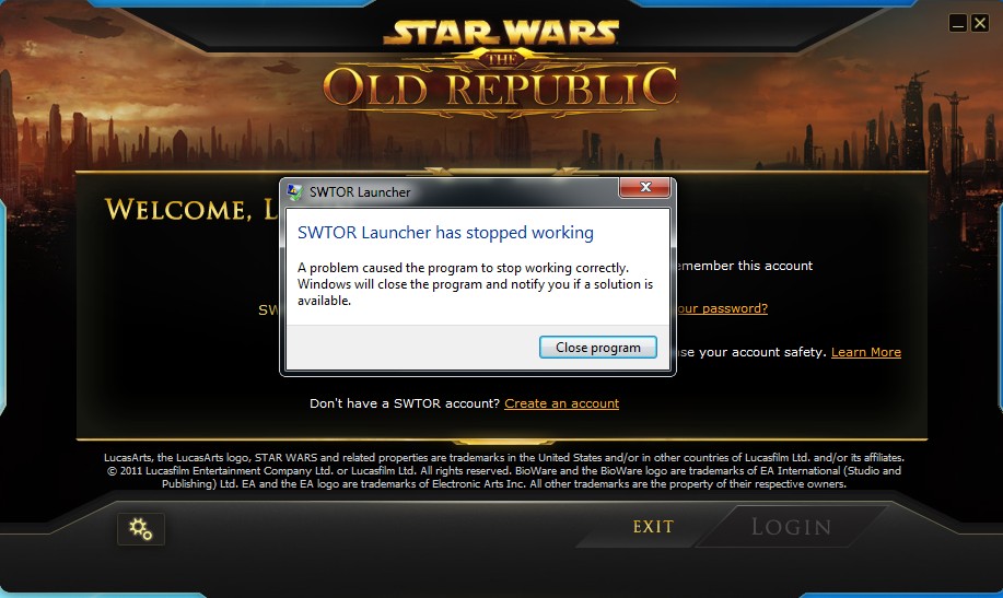 Swtor error code c12 что делать