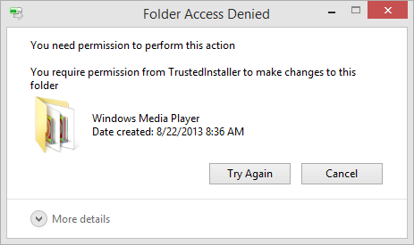 Folder access denied Windows 10