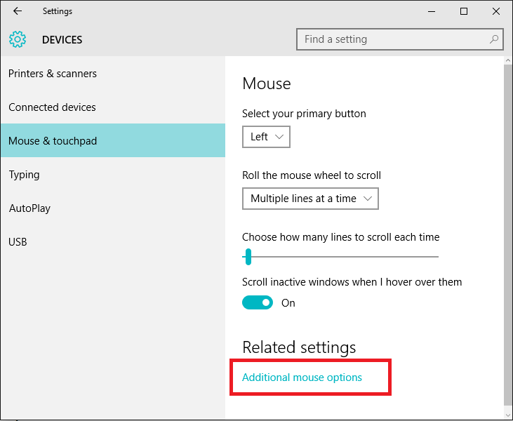 Additional Mouse Settings