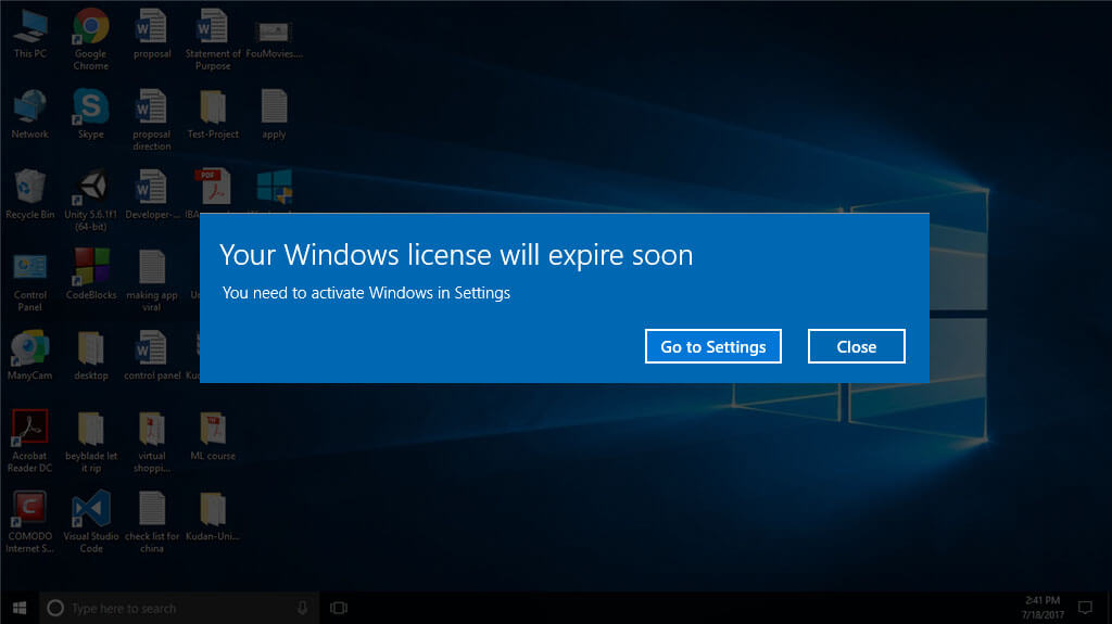 Your Windows License Will Expire Soon