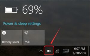 battery icon missing in wndows 10