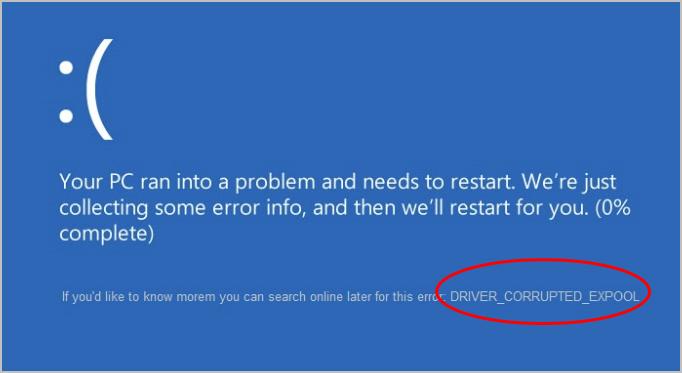 bsod driver corrupted expool
