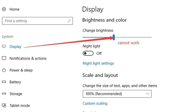 screen brightness control windows 10