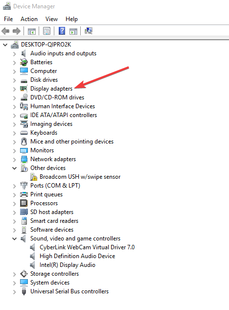 update display adapters to solve brightness issue of windows 10