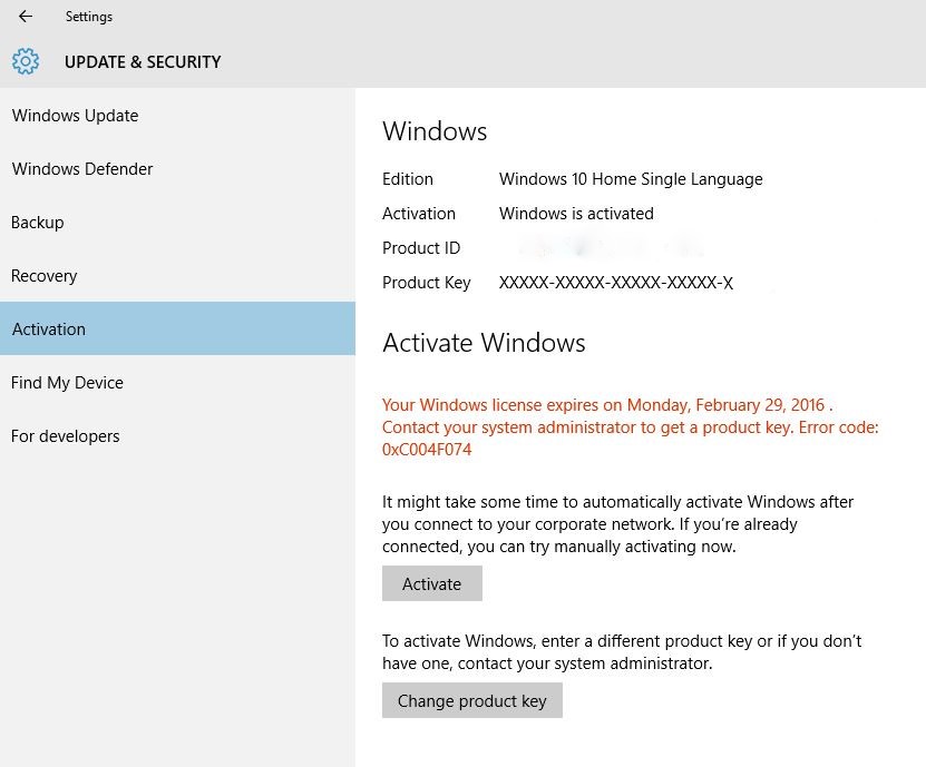 windows 8 license expired