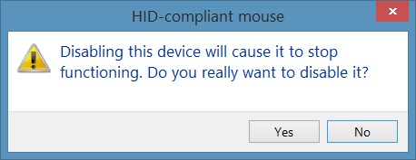 confirm disable touchpad in windows 10