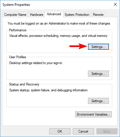 performance settings alt tab not working in windows