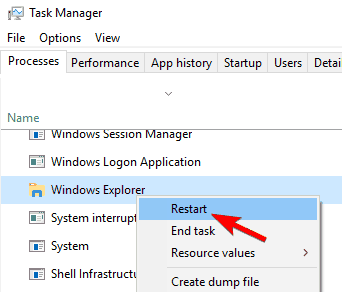 reatart windows explorer