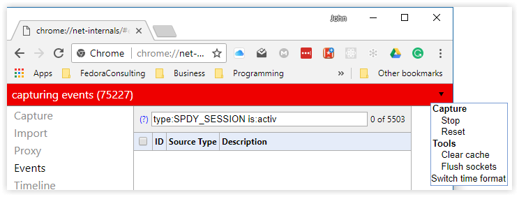 flush sockets net internals err_spdy_protocol_error