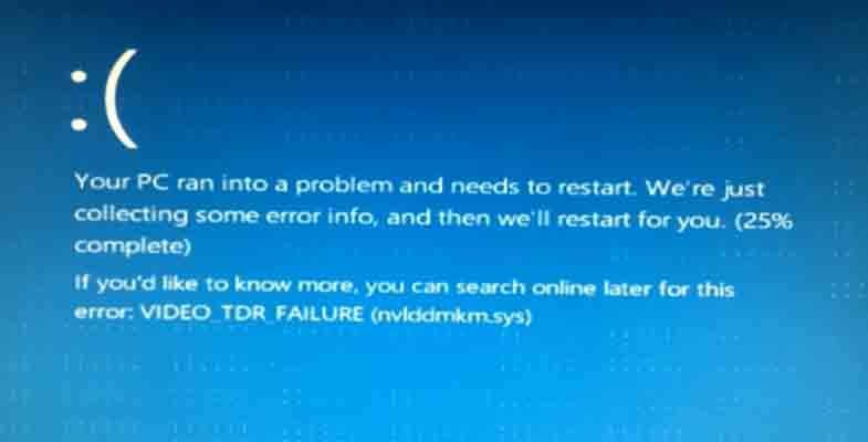 Ошибка video tdr failure nvlddmkm sys windows 10