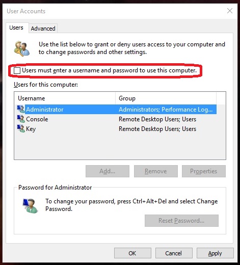 Netplwiz Windows 10