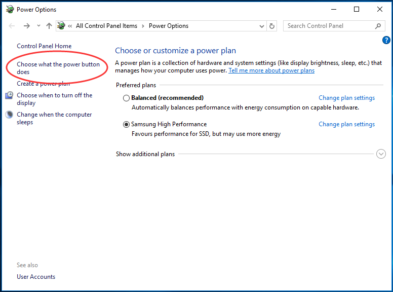 Windows 10 shut up. Power option Windows 10.