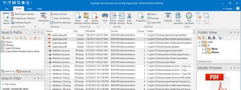 windows duplicate file finder hash database