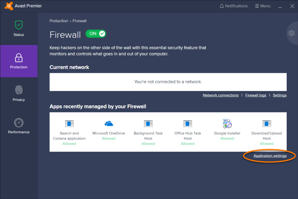 avast free antivirus controls