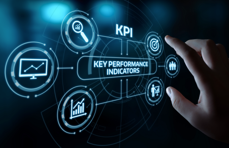 Key performance indicators (KPI). Digital concept for a marketing team.