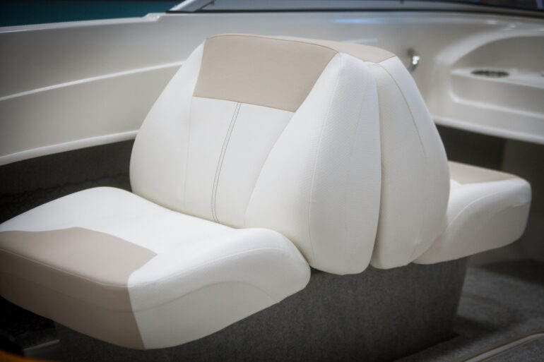 Leather seats on a luxury yacht