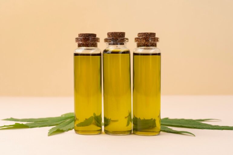 cannabis oil on eco-friendly pack